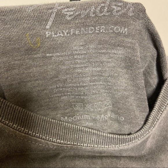 Fender Distressed Vintage Washed Graphic Tee Shirt Eagle American Flag Guitar - Picture 4 of 4